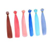 GALPADA 6pcs Straight Doll Wigs High Temperature Hair for DIY Doll Styling Realistic Details Long Hair Design Easy to Wear for Dress Up and Cosplay