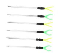 GALPADA 6PCS Telescopic Fishing Rod Stand Aluminum Alloy Rod Holder for Ground and Portable Extendable Pole Bracket with Firm Grip Easy to Install for Travel