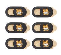 GALPADA 6pcs Tiger Year Webcam Covers Privacy Protection Slide for Laptop and Mobile Phone, Sturdy Abs Material, Safe and Convenient Selfie Cover for Personal Security