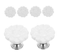 GALPADA 6pcs Vintage Ceramic Daisy Cabinet Knobs Decorative Flower Drawer Pulls for Dressers and Cupboards Easy Installation White Retro Handles for Home Furniture
