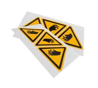 GALPADA 6pcs Waterproof Warning Stickers for Machinery Hand Injury Prevention, 80mm Equilateral Triangle Adhesive Safety Labels, Precautionary Markers for Industrial Use
