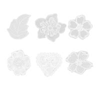 GALPADA 6pcs White Lace Flower Sewing Patch for DIY Projects, Pure Hand-Made Cloth Applique, Elegant Floral Stitch Patch for Craft and Clothing Decoration