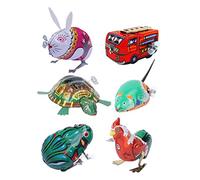 GALPADA 6pcs Wind Up for Vintage Clockwork Jumping Random Styles Playthings for Early Learning Fun Interactions Random Color