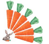 GALPADA 6Pcs Woven Carrot Chew for Pets Natural Durable Rabbit Molar Relief Playthings for Animals Promotes Fun and Exercise Safe Practical Pet Supplies