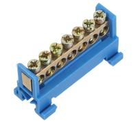 GALPADA 7 Positions Bus Bar Terminal Block with Screw Grounding Strip, Plastic and Copper Material, Din for Factory Automation and Electrical Industrial Applications Ensuring System