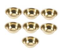 GALPADA 7pcs Brass Water Offering Bowls for Buddhist Worship and Meditation Ritual Containers for Temple and Home Use Multi-Purpose Decorative Religious Bowls