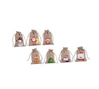 GALPADA 7pcs Christmas Bag Packing Bag for Party Storage Drawstring Assorted for Fillers and Secret Santa