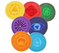 GALPADA 7pcs Embroidered Tibetan Singing Bowl Cushion Pads Handcrafted Buddhist Sound Bowl Holders Multi-color Small Size Prayer Mat Set for Meditation and Yoga