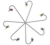 GALPADA 7Pcs Glow in the Dark Miniature Lantern Stakes with Shepherd’S Hook, Dollhouse Lamp Posts for Fairy Garden and Moss Micro Landscape Decoration, Outdoor Garden Porch Lights for