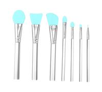 GALPADA 7PCS Silicone Brush Set with Acrylic Handle for Makeup Foundation and Facial Masks Durable and Easy to Use for Lip and Eye Makeup Packaged Green Opp Bag