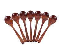 GALPADA 7pcs Wooden Spoons Long Handle Japanese Style Utensils for Precision Scooping of Coffee Tea Sugar Ice Cream and Bath Salts Ergonomic and Portable Brown Kitchen Tools