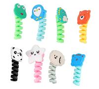 GALPADA 8 Pcs Flexible Cable Protectors Creative Earphone Data Wire Organizers Cracking Wear Resistant for Charger USB Cables Fun Design