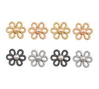 GALPADA 8pcs Adjustable Pants Waist Tightener Flower Shaped Alloy Jeans Button Replacement Delicate Elegant Waistband Reducer Clips for Formal Occasions and Walking