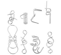 GALPADA 8pcs Ancient Style Metal Unlocking Puzzle Games for Brain Teaser Smooth Interlocking Rings for Analytical Observational Skill Development Portable Educational Mind Challenges