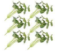 GALPADA 8pcs Artificial Small Lotus Leaf Potted Plant Simulation Money Leaf Green Plastic Decoration for Home and Living Room, Easy to Care for No Watering Required