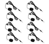 GALPADA 8PCS Black Clip-on Microphones Set, Professional Lavalier Mics with Omnidirectional Condenser for Teaching, Speaking, Interviewing, Compatible with Phones and Portable Devices