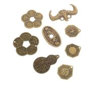 GALPADA 8pcs Brass Feng Shui Luck Coins for Prosperity and Wealth Traditional Chinese Divination Ornaments with Cultural Symbolism Brass Decoration for Home and Shop