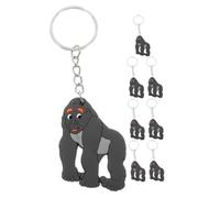 GALPADA 8pcs Cartoon Gorilla Keychain Cute Animal Pendant Accessories for Birthday Party Favors and Bag Charms Multi-purpose Novelty Keyrings for Wildlife Theme Events