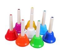 GALPADA 8pcs Colorful Musical Hand Bells Set for Durable Percussion Instruments for Interactive Music Education Develop Rhythm and Melody Skills