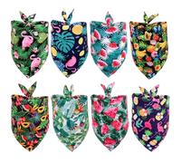 GALPADA 8pcs Cotton Puppy Triangle Scarfs Stylish Tropical Bandana Decor for Pet Dogs, for Photography and Costume Props, Breathable Dog Neck Scarfs