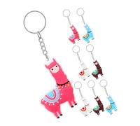 GALPADA 8pcs Cute Alpaca Keychain Charms for Cartoon Animal Pendant Accessories in Blue Pink White PVC Backpack Decorations Holiday Party Favor