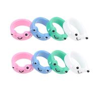 GALPADA 8pcs Cute Cartoon Frog Little Finger Rings for Women, Plastic Material, and Stackable with Ring Collections, Stylish and Charming Finger Jewelries for Casual