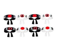 GALPADA 8pcs Japanese Bandana Headband Traditional Samurai Hairwear for Cooking Karate and Cosplay Durable Unique Style Expression Costume Accessory