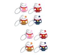 GALPADA 8pcs Keyring Pendant Key Maneki Neko Bag Ornaments for Birthday Mixed Colors Design for Keychains and Accessories