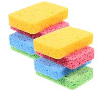 GALPADA 8pcs Kitchen Dish Washing Sponge Scrubber for Pan Pot Cleaning Natural Compressed Wood Pulp Material Dual Side Sponge Pad for Dish Washing