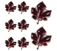 GALPADA 8pcs Maple Leaf Brooch Pins for Women and Men, Red Alloy Maple Leaf Brooch with Secure Pin Mechanism, Small and Delicate Design for Casual Occasions and Business Attire, Canadian