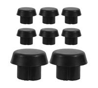 GALPADA 8pcs Pool Cue Rubber Bumper Protective Sleeve Black Abs Rubber Material Dampens Sound Improves Aiming Pool Cue Bottom Cover for Club Use