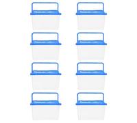 GALPADA 8Pcs Portable Turtle Carrier Box with Lid, Small Reptile Enclosure for Tortoise Breeding and Spider Gecko Terrarium, Sturdy Handheld Pet Habitat for Transport and Feeding