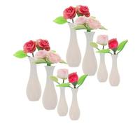 GALPADA 8pcs Scale Hand-painted Floral Faux Porcelain for DIY Micro Landscape Decor and Dollhouse Living Accessories