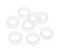 GALPADA 8pcs Silicone Scissor Rings Hair Cutting Scissors Finger Rings Supple Comfortable Touch White Protective Grooming Accessory for Pets Home Personal Use