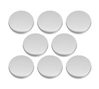 GALPADA 8Pcs Silver Iron Candy Storage Boxes 90X90X20Mm Round Candy Holders and Cookie Tins for Kitchen Organization and Sweet Treat Storage