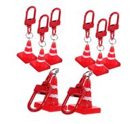 GALPADA 8pcs Traffic Cone Shaped Keychain Pendants Hanging Ornaments for Bags Keys Phone Lightweight Road Cone Charms All Ages
