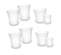 GALPADA 8pcs Transparent Plastic Flower Pots with Root Control Technology Breathable Round Orchid Planters for Succulents Roses Butterfly Orchids and Garden Plants Nursery Pots