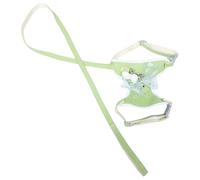 GALPADA 9kg Dog Leash Cute Adjustable Puppy Vest Harness for Small Dogs Cats Green Mesh Pet Walking Belt for Breeds