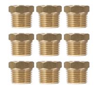 GALPADA 9pcs 4 Inch Npt Male to 1/8 Inch Npt Female Brass Reducer Bushing Hex Threaded Pipe Adapter Compact Design for Gas and Watergas Home Systems