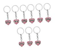 GALPADA 9pcs Heart Shaped Keychain for Family Members Crystal Big Middle and Little Key for Sister Birthdays Valentine Day and Family Celebrations