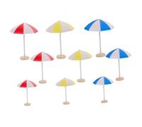GALPADA 9pcs Mini Patio Umbrella Multisize Dollhouse Outdoor Accessories Colorful Plastic Miniature Parasol Props for Fairy Garden Terrariums Sand Table Displays