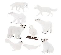 GALPADA 9Pcs Polar Arctic Animal Figures Realistic Plastic Sea Creatures Educational Gift and Lovely Ornaments for Cake Toppers and Home Decoration