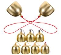 GALPADA 9pcs Vintage Style Bell Hanging Charms for DIY Crafting with Crisp Sound, Small and Cute Alloy Christmas Decorations for Holiday and Halloween Costume Decoration