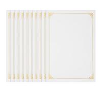 GALPADA A4 Blank Certificate Paper Gold Foil Border Diploma Paper Writable Certificate Sheets for Awards Graduation Academic Recognition Classroom Achievements 10 Sheets