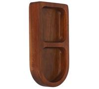 GALPADA Acacia Wood Two Compartment Seasoning Dish for Dips and Appetisers | Solid Timber Construction, Neat Divided Layout, Smooth Natural Grain, for Bbq Dining, Hot Pot Sharing and Cheese