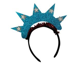 GALPADA Accessory July Independence Day Adds a Tinsel Hair Stylish Patriotic Fourth of Headband with Glitter Festive Touch Memorial and Party Favour Celebrations