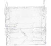 GALPADA Acrylic Hamster Cage Small Pet House Crystal Castle Double-layer 30×20×30 Cm Portable Chinchilla Habitat with Random Handle for Indoor Use