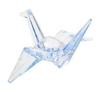 GALPADA Acrylic Origami Crane Sculpture Transparent Decorative Model for Birthday Gift Large Blue Crystal Animal Ornament Fine Craft Party Supplies Decoration