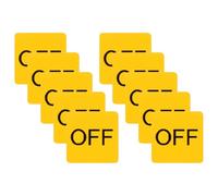 GALPADA Adhesive Sticker Easy Identification Caution Label Decal Yellow 10 Sheets PVC No Tools Needed for Light Suitable for Dust Free