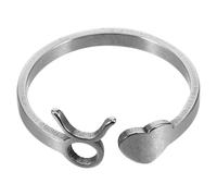 GALPADA Adjustable Bull Zodiac Open Ring for Women, Stainless Steel Finger Jewelry, Trendy Minimalist Statement Ring for Ladies
